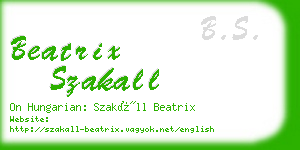 beatrix szakall business card